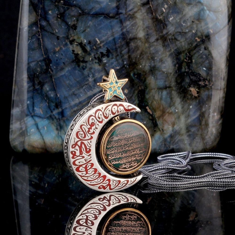 Gümüş Dönen Tasarım Çift Taraflı Dualı KolyeDualı Kolye