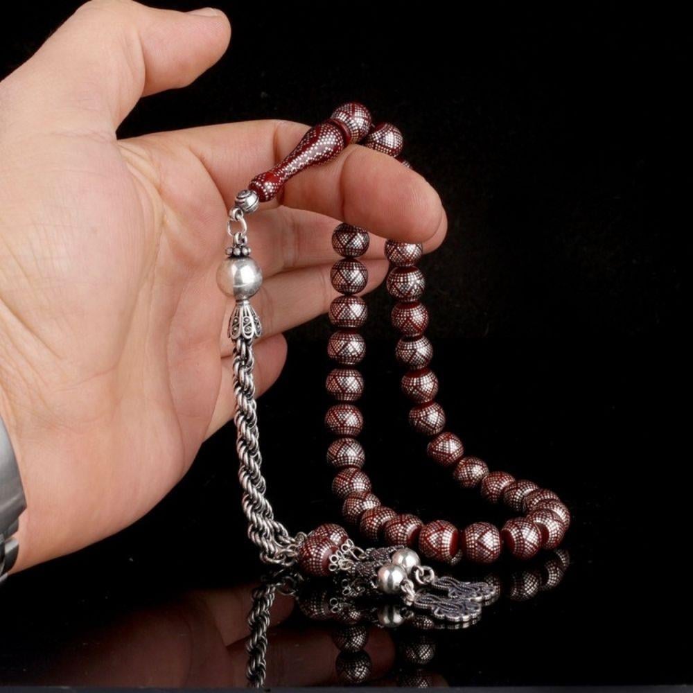 Gümüş İşlemeli Usta İşçiliği Kuka Tesbih