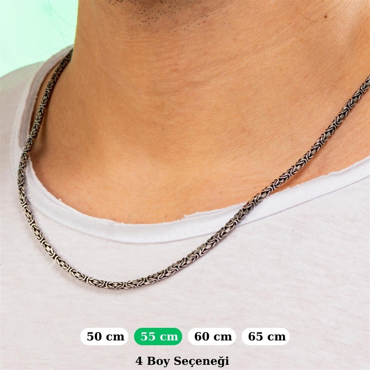 Gümüş Kral Kolye Zincir 2.8mm