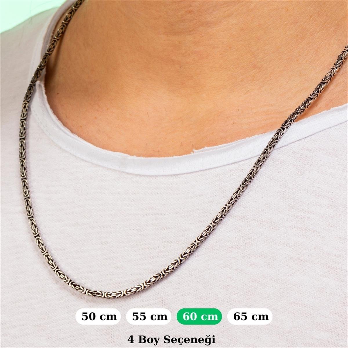 Gümüş Kral Kolye Zincir 2.8mm