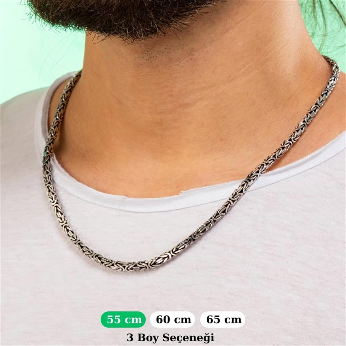 Gümüş Kral Kolye Zincir 4.5mm