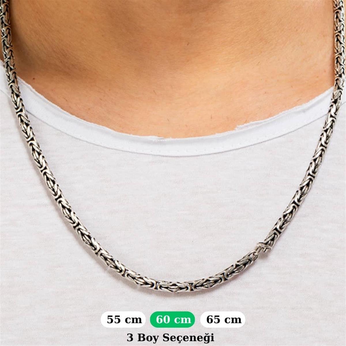 Gümüş Kral Kolye Zincir 4.5mm
