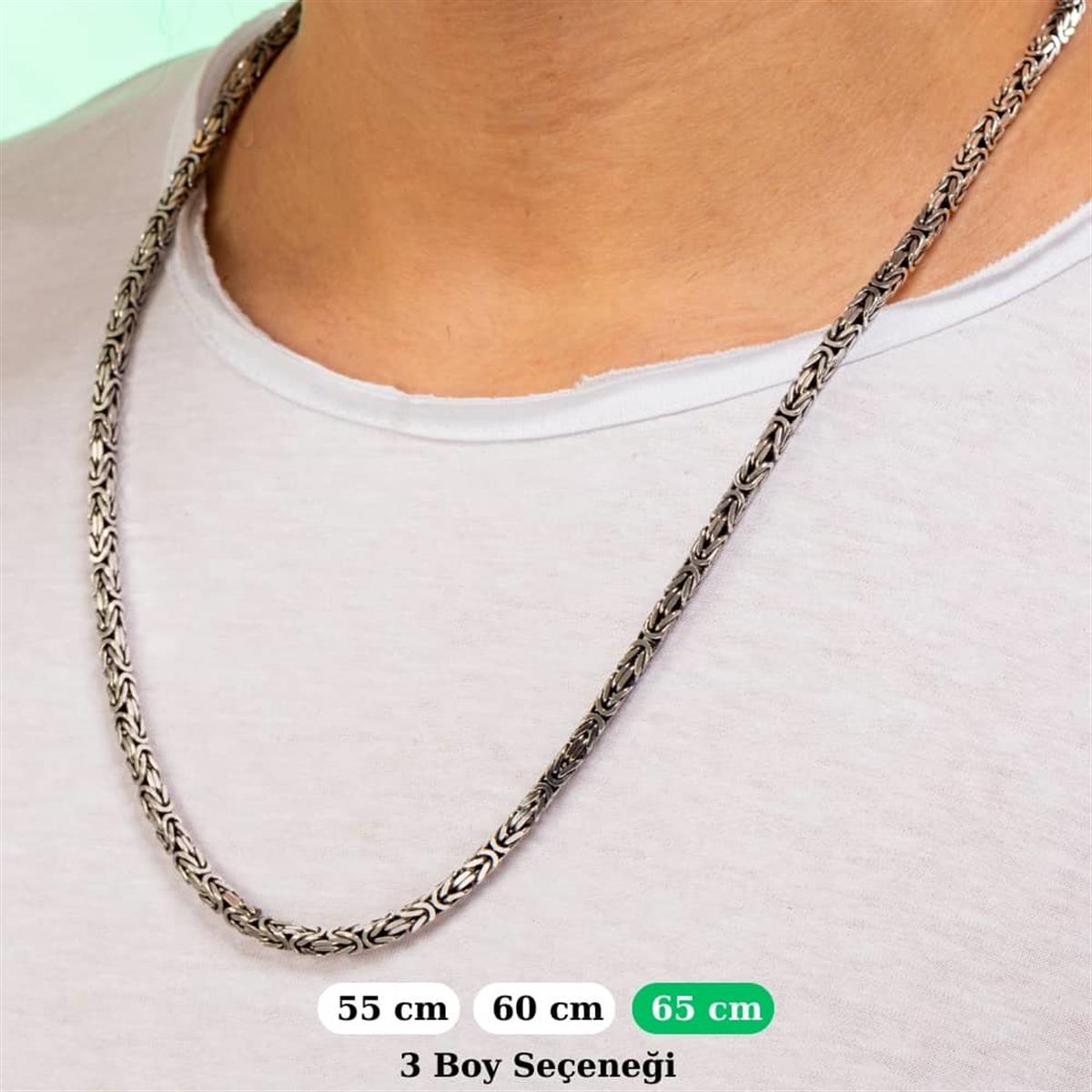 Gümüş Kral Kolye Zincir 4.5mm