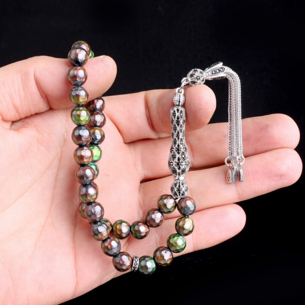 Gümüş Set Püsküllü Renk Değiştiren His Taşı Tesbih