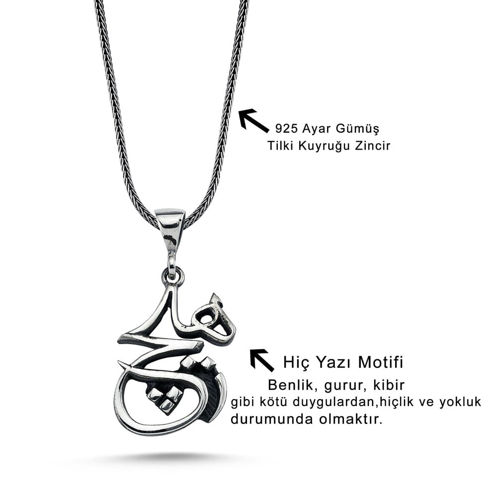 Hiç Yazılı Gümüş Kolye