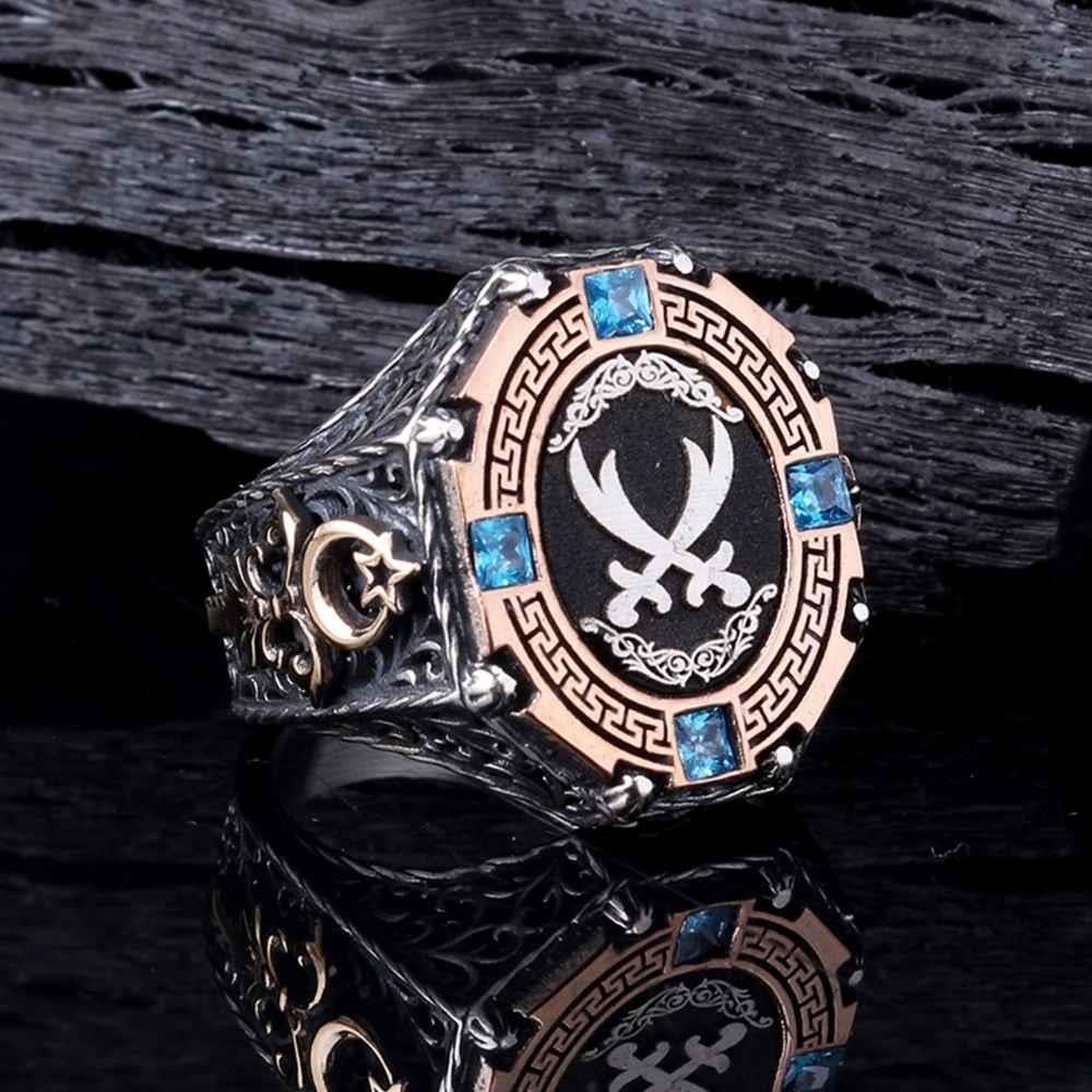 Hz Ali Zülfikar Kılıcı Ay Yıldızlı Gümüş YüzükZülfikar Kılıcı Yüzük