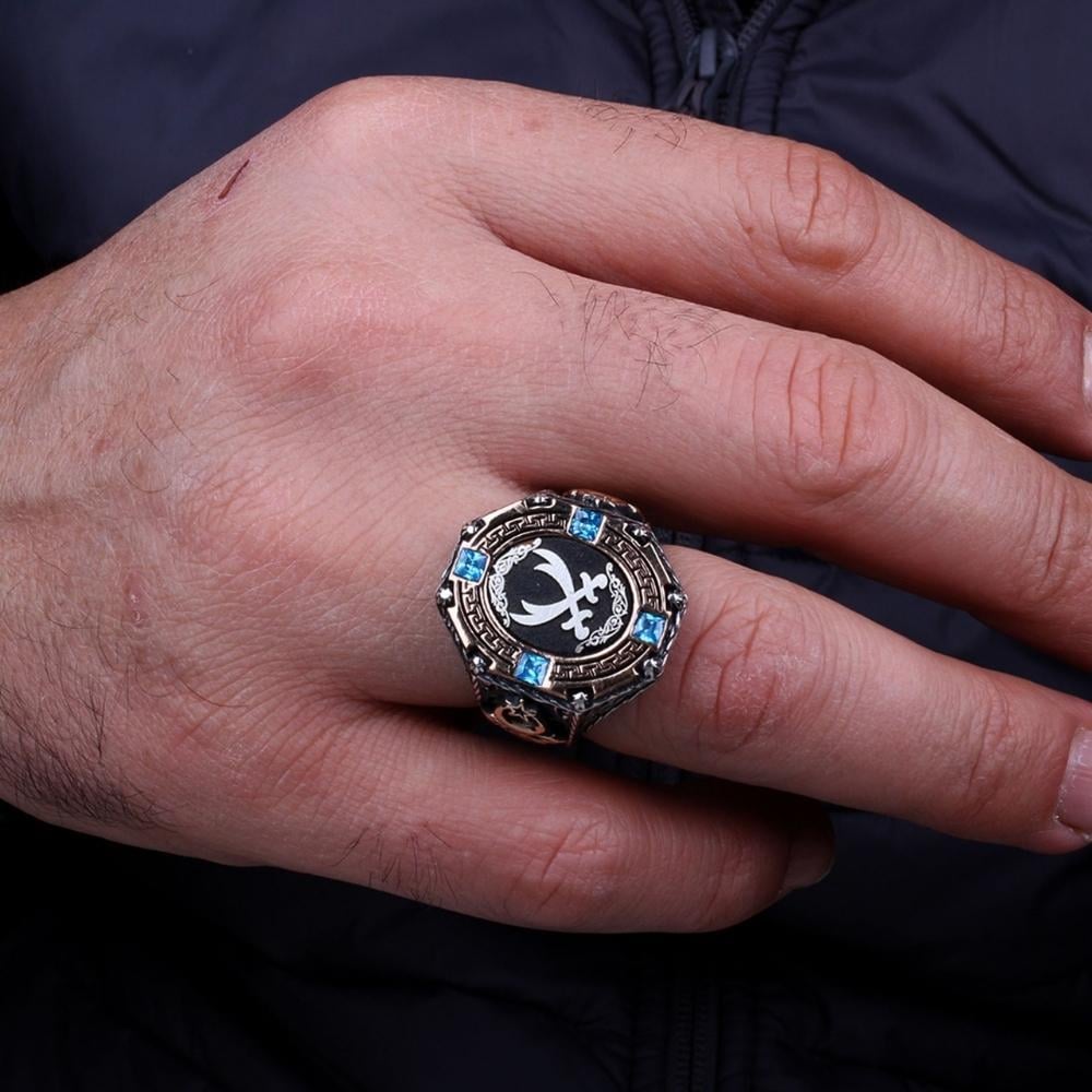 Hz Ali Zülfikar Kılıcı Ay Yıldızlı Gümüş YüzükZülfikar Kılıcı Yüzük