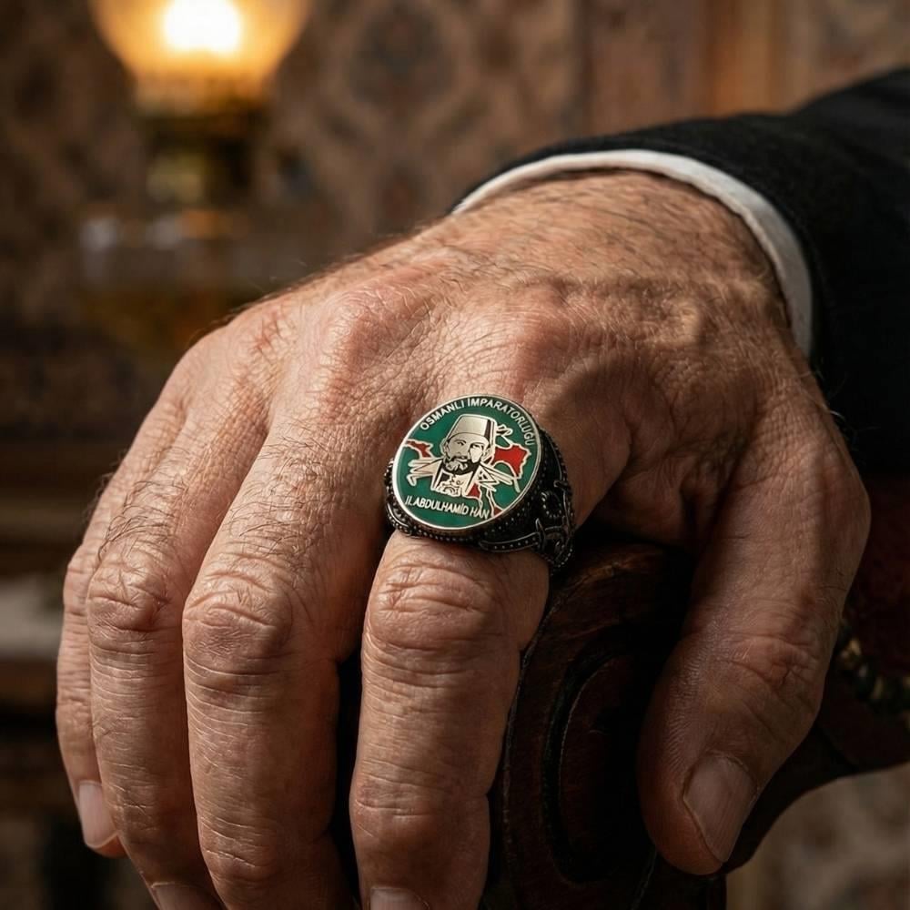 II. Abdulhamid Han İşlemeli Gümüş YüzükOsmanlı Yüzükleri