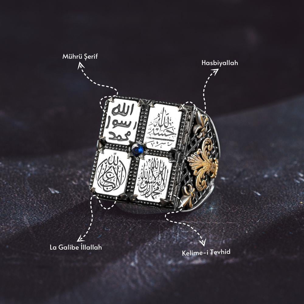 İslami Seri Özel Üretim Gümüş Yüzük