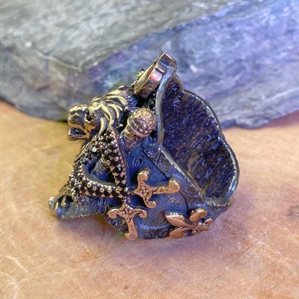 Kalkan Model Aslan Ay Yıldız Gümüş Zihgir YüzükAslan Yüzük