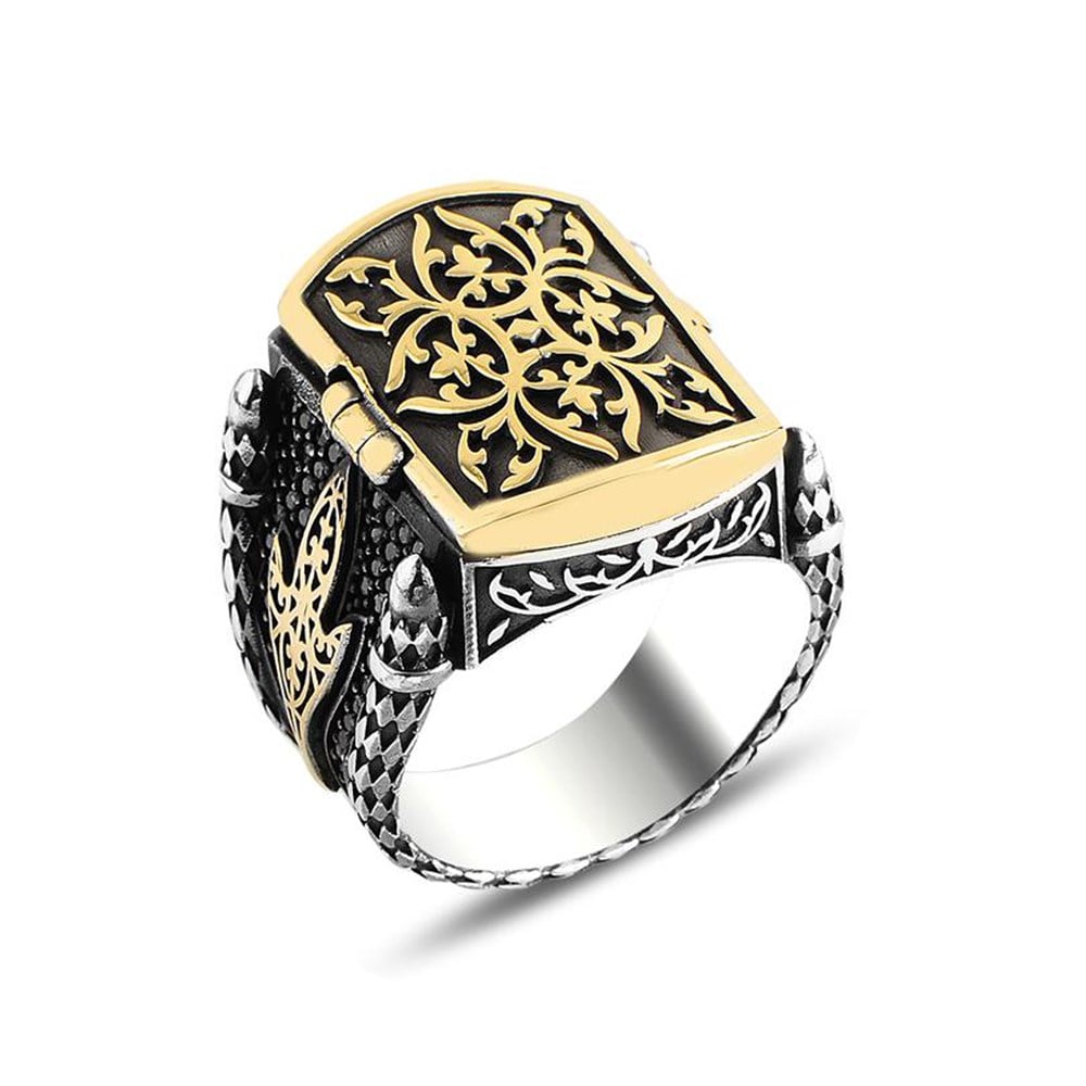 Kapaklı Kişiye Özel Gümüş Erkek Yüzük