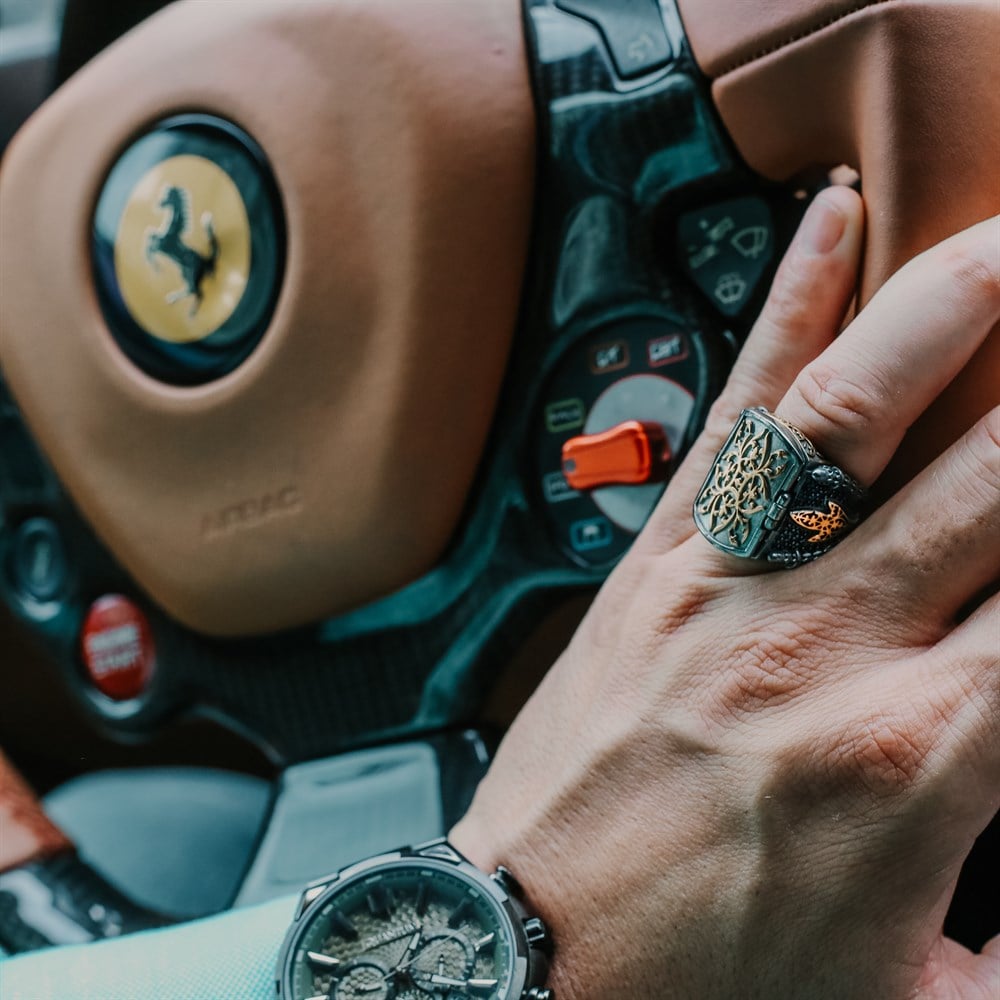 Kapaklı Kişiye Özel Gümüş Erkek Yüzük