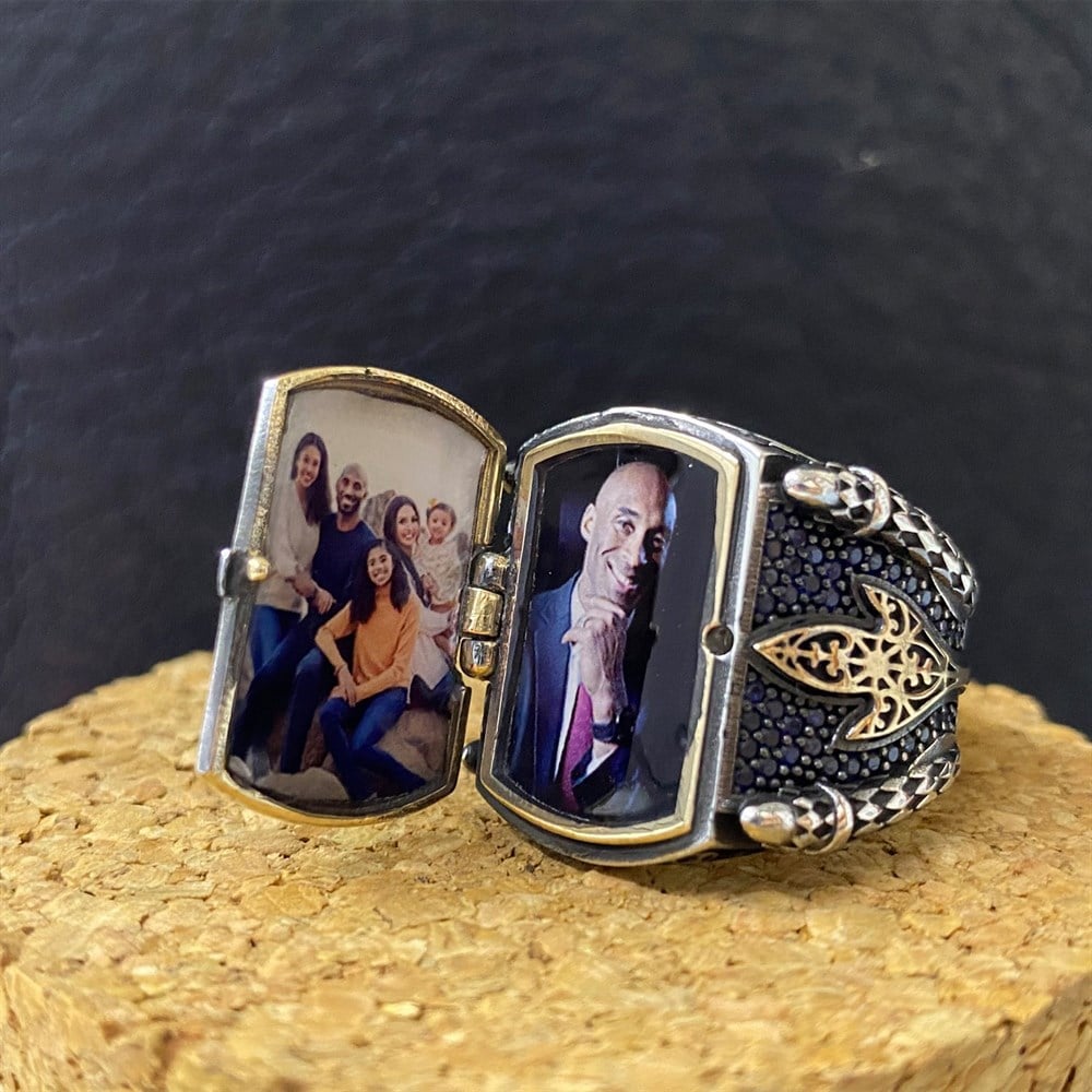 Kapaklı Kişiye Özel Gümüş Erkek Yüzük