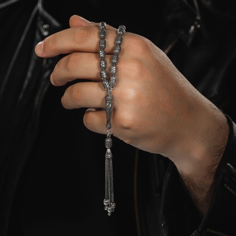 Kapsül Kesim 925 Ayar Fizyon Gümüş Tesbih