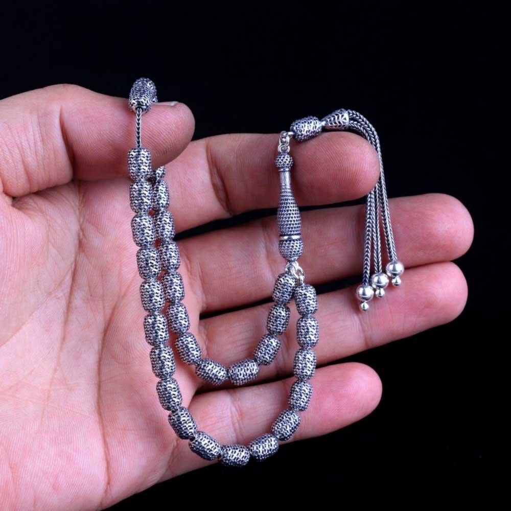 Kapsül Kesim Fizyon Model 925 Ayar Gümüş TesbihSilver Rosary