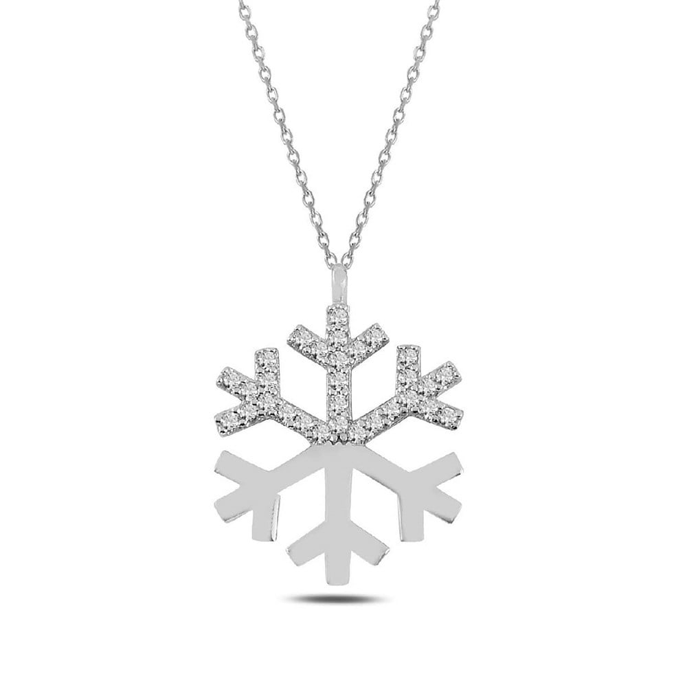 Kar Tanesi Model Kadın Gümüş Kolye