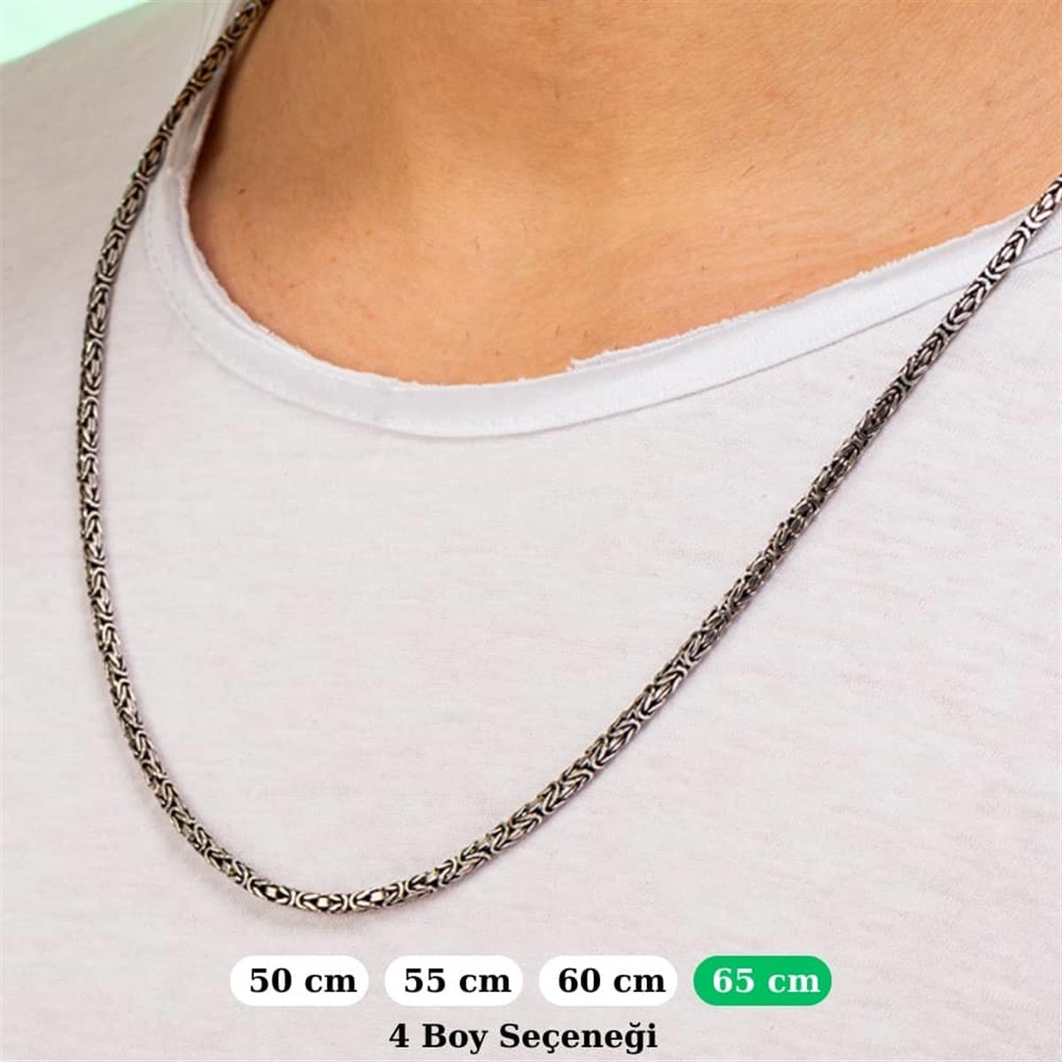 Kare Kral Gümüş Kolye Zinciri 2.8mm