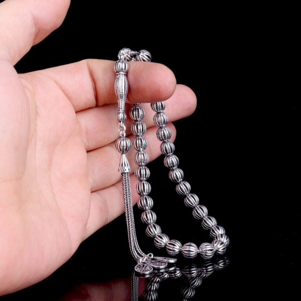 Karpuz Dilim Tamamı 925 Ayar Gümüş Tesbih
