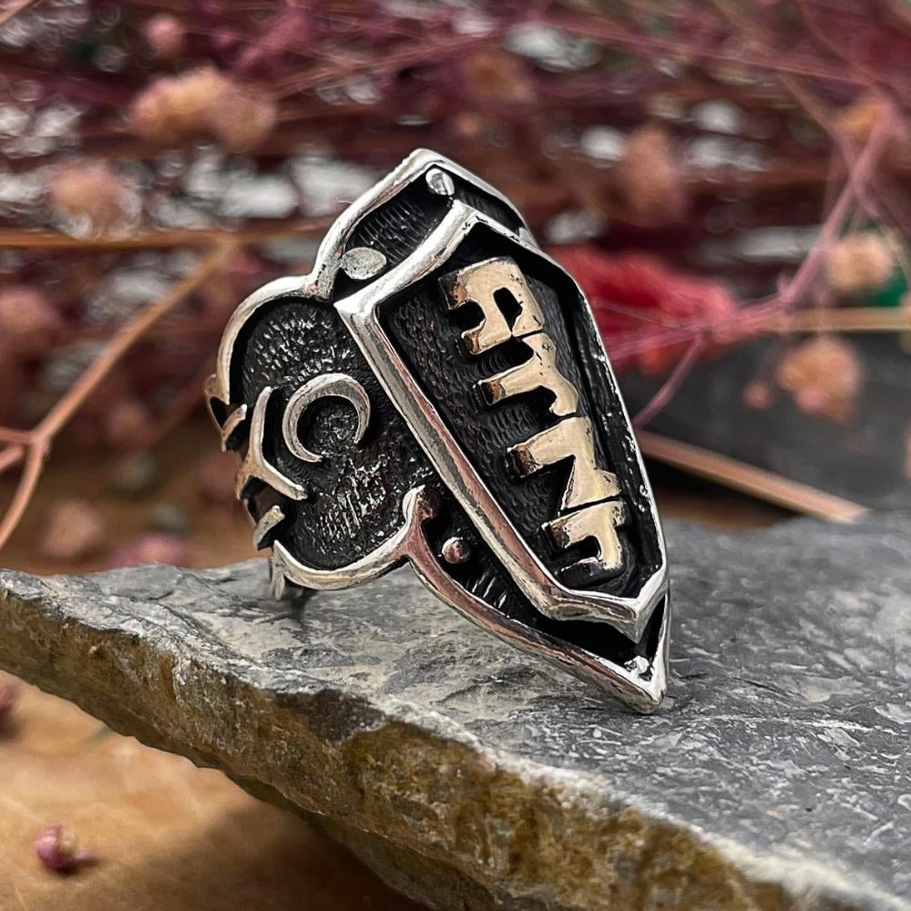 Kayı Boyu Göktürkçe Türk Yazılı Gümüş Zihgir YüzükBaşparmak & Zihgir Yüzükleri