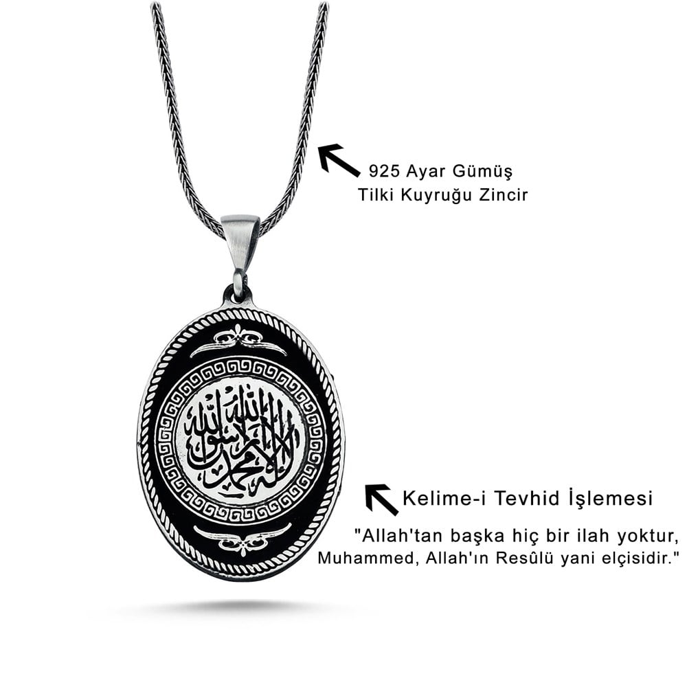 Kelime-i Tevhid Gümüş Kolye