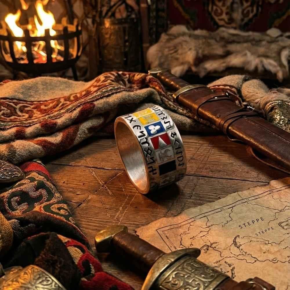 Kişiye Özel Göktürkçe 16 Türk Devleti Gümüş Yüzükİsim Yazılı Yüzük