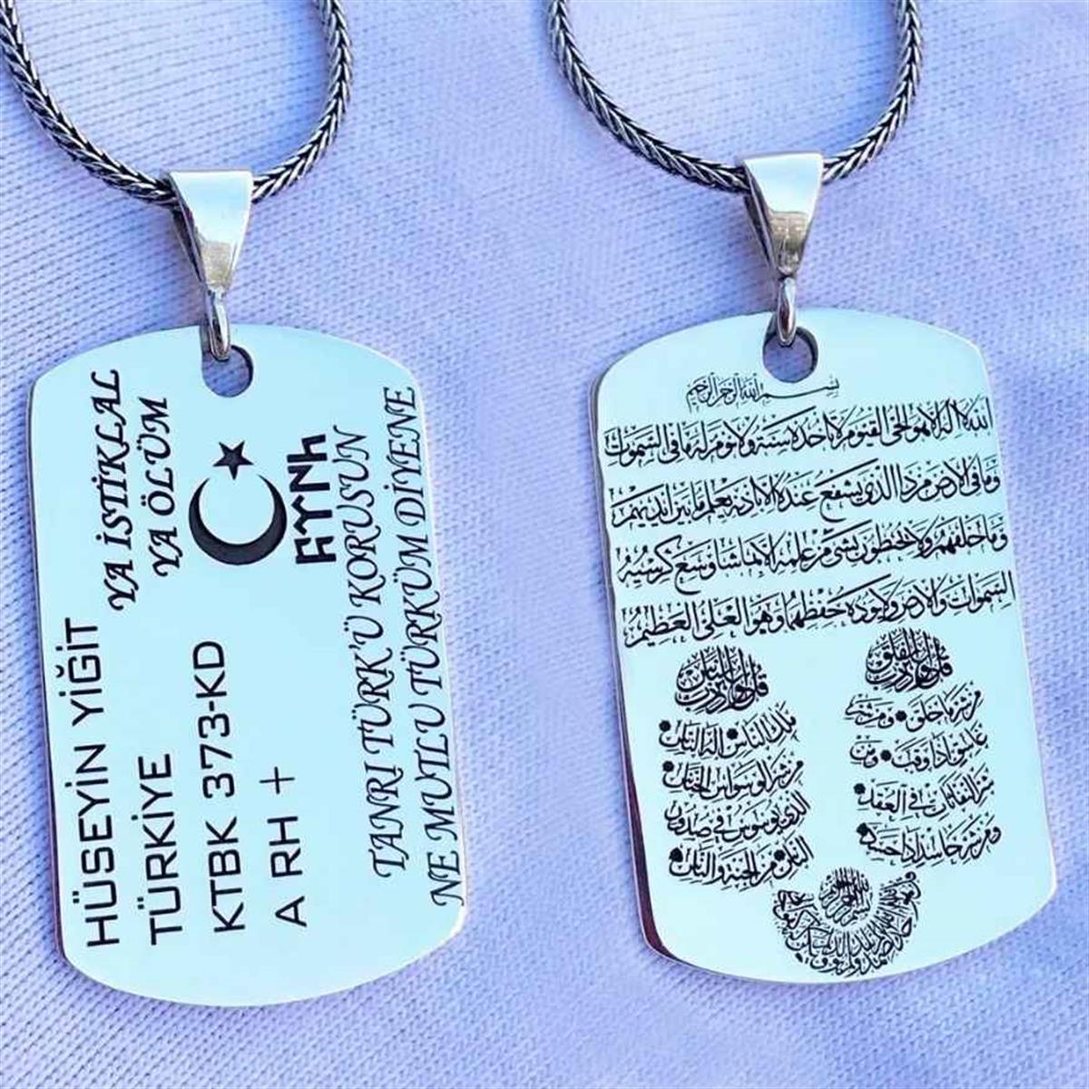 Kişiye Özel Gümüş Askeri Künye