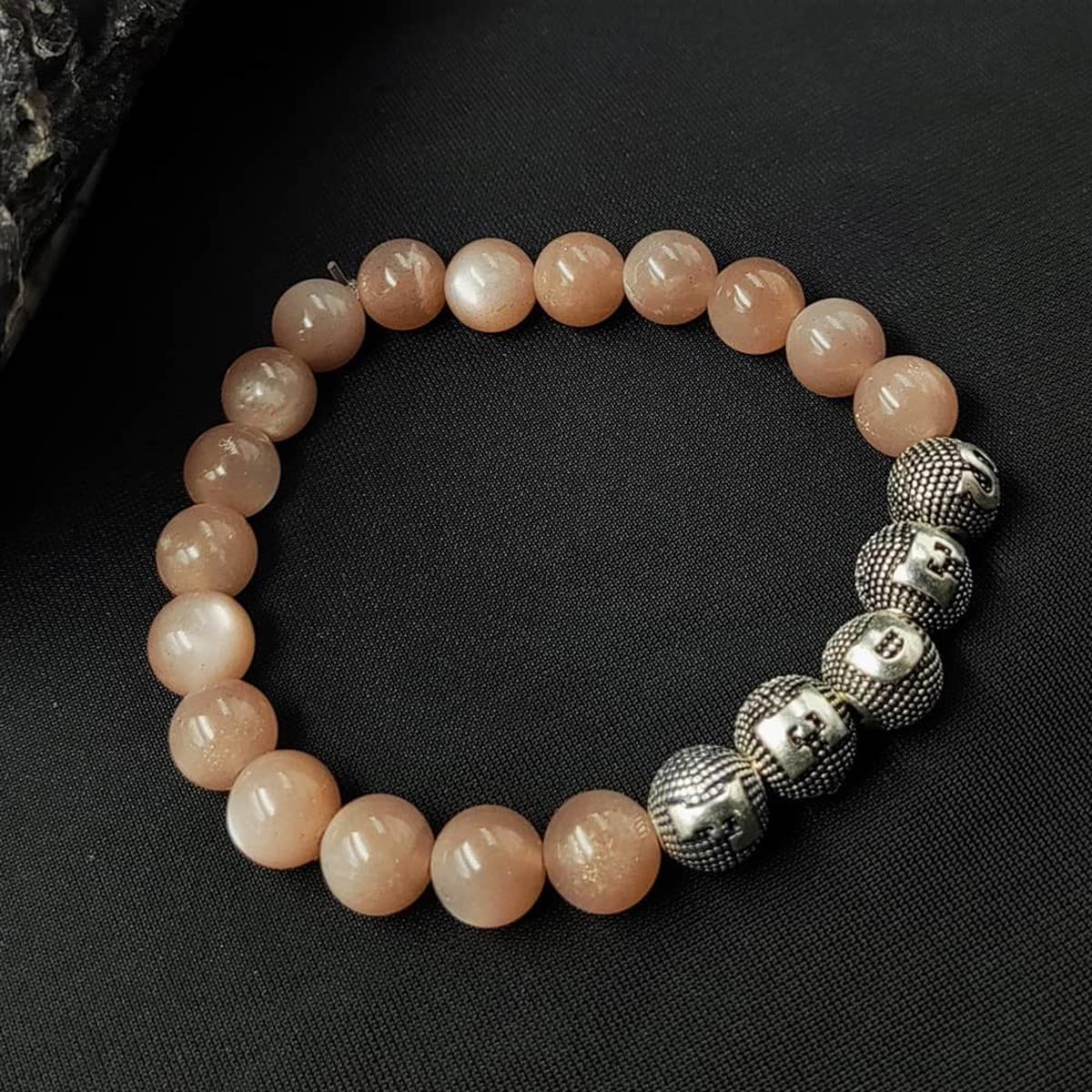 Kişiye Özel Gümüş Harfli Güneş Taşı Bileklik