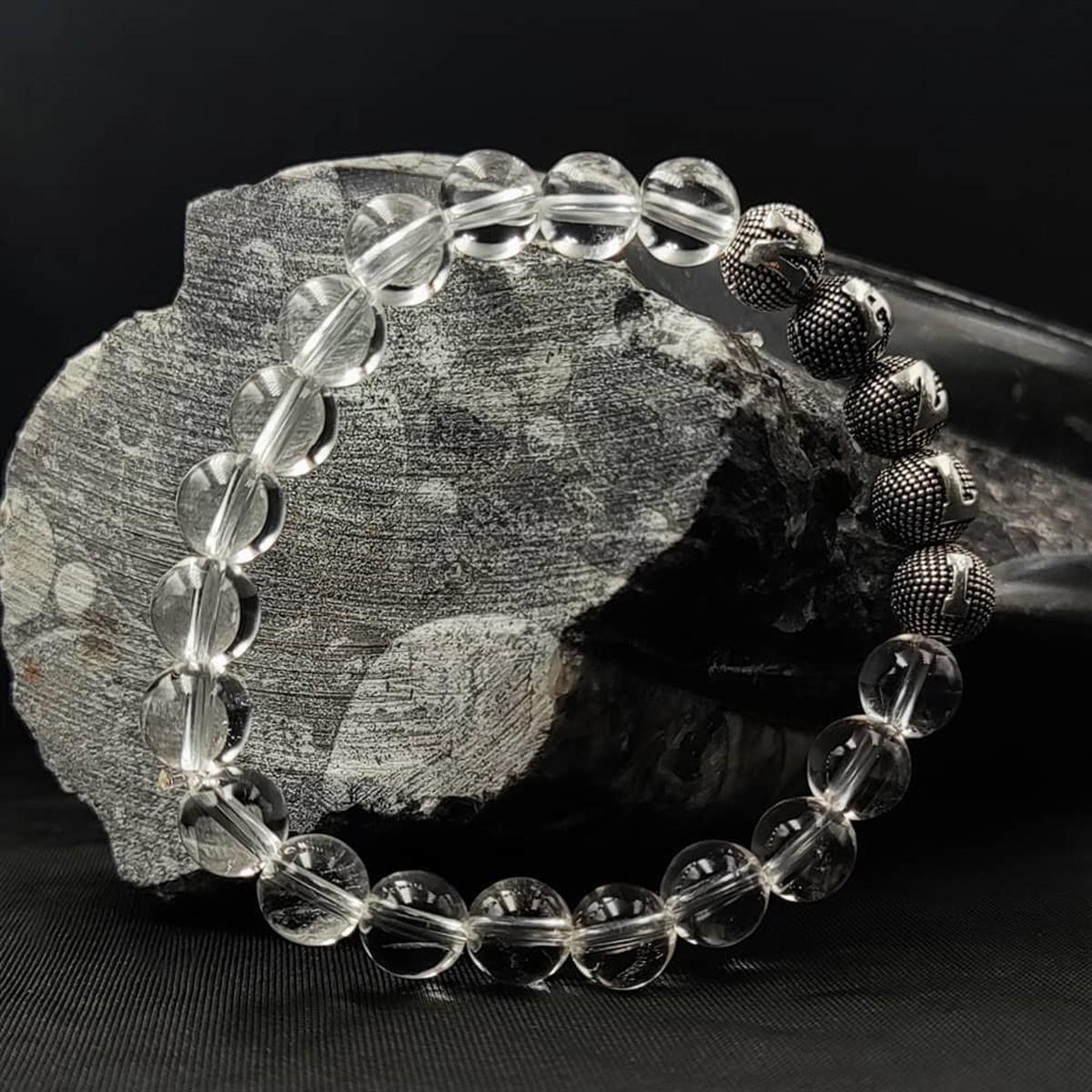 Kişiye Özel Gümüş Harfli Kristal Kuvars Taşı Bileklik