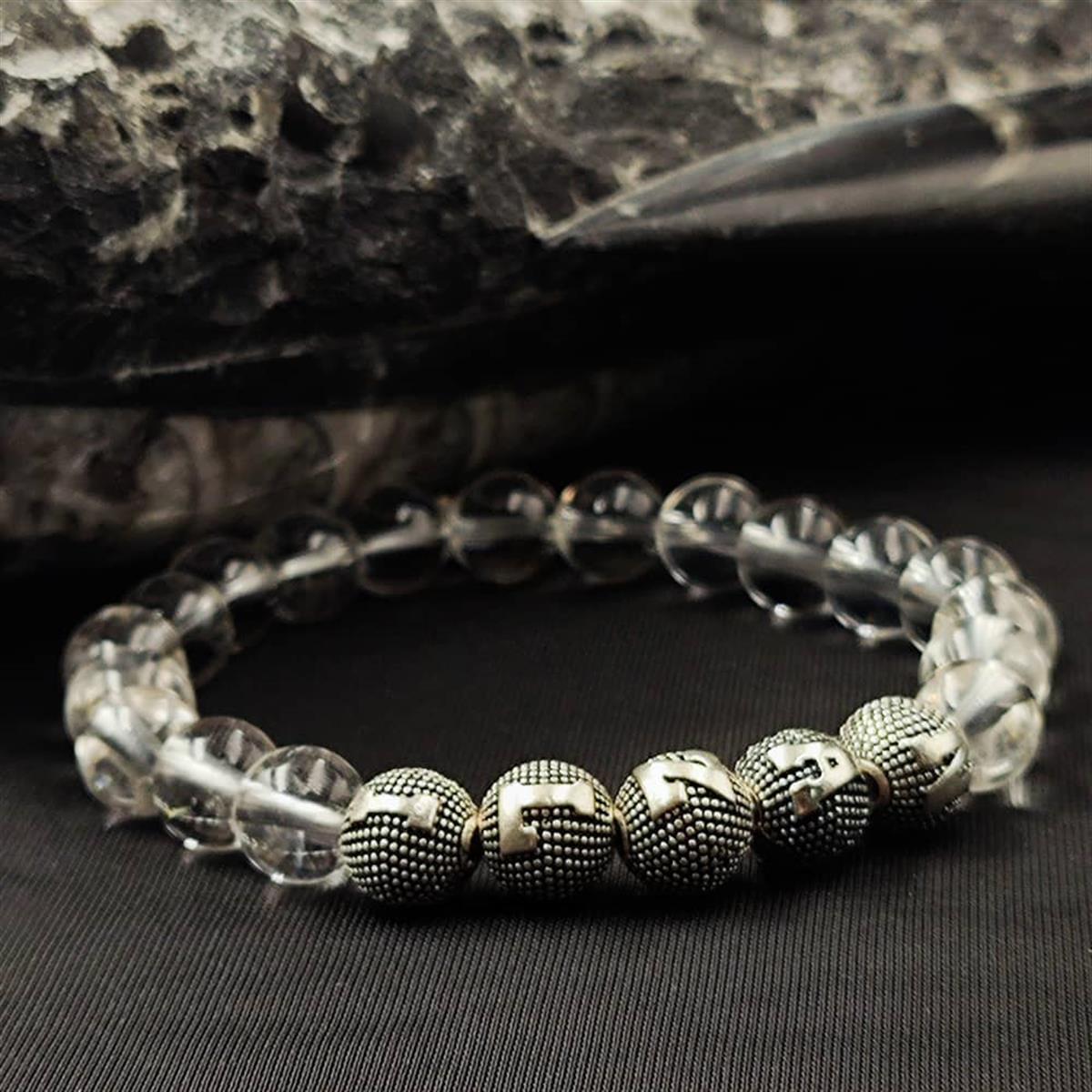 Kişiye Özel Gümüş Harfli Kristal Kuvars Taşı Bileklik