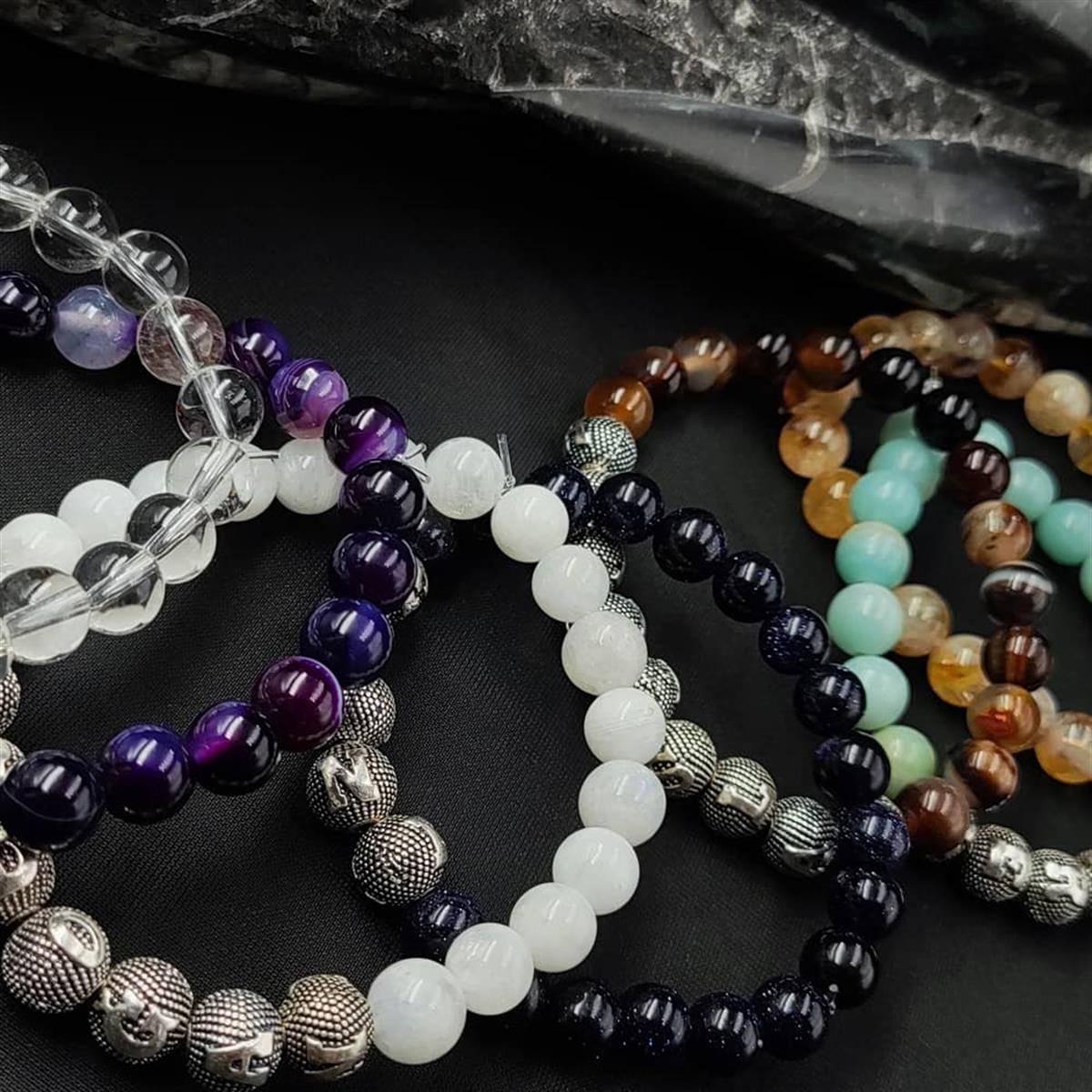 Kişiye Özel Gümüş Harfli Madagaskar Akik Taşı Bileklik