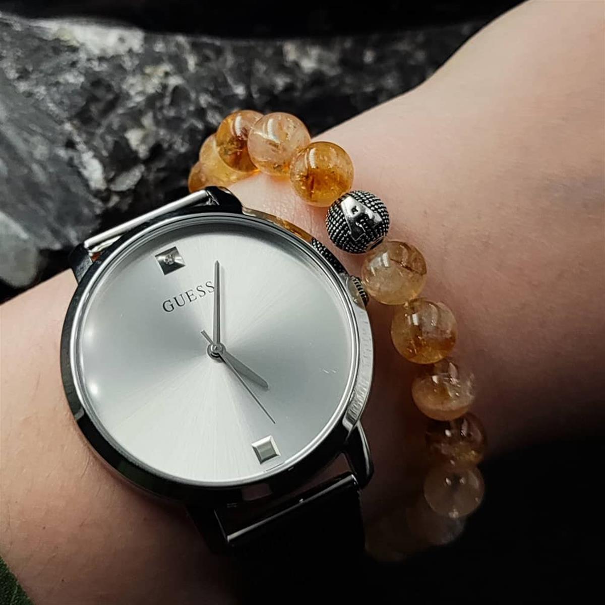 Kişiye Özel Gümüş Harfli Sitrin Taşı Bileklik