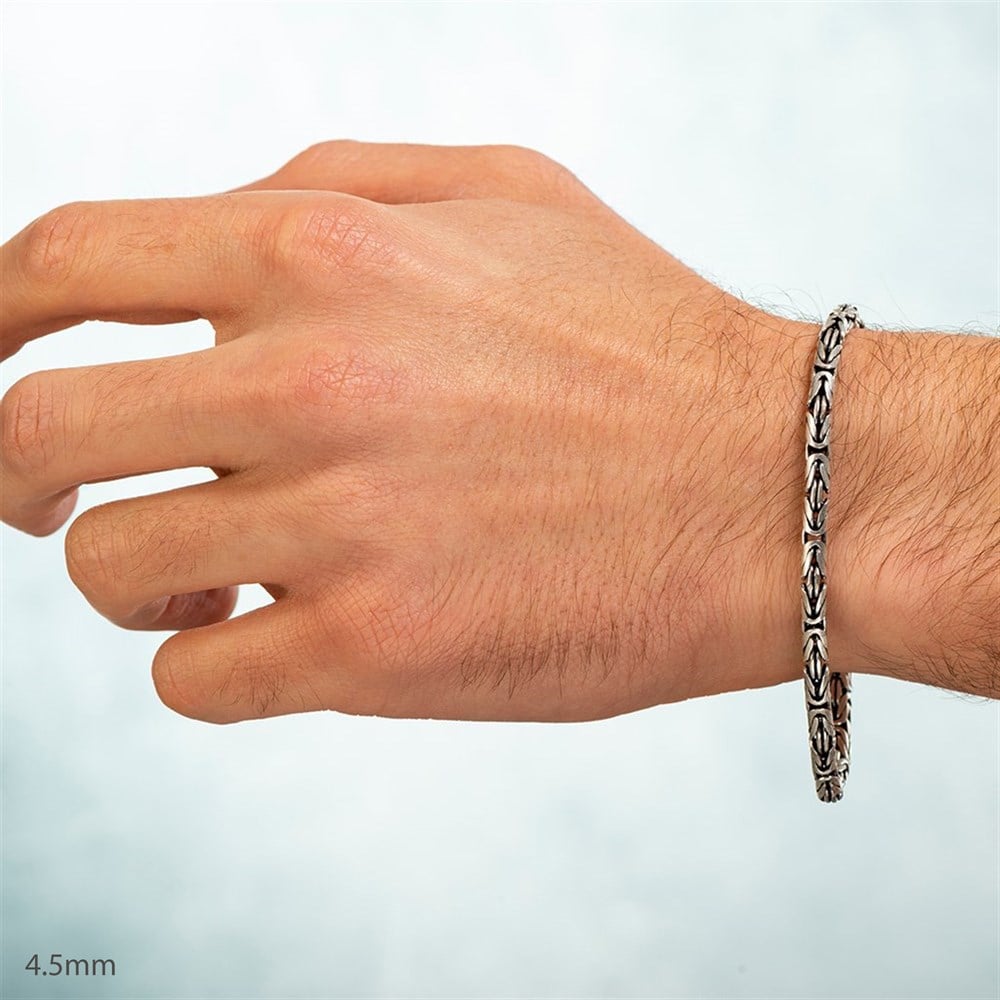 Klasik Kral Gümüş Bileklik