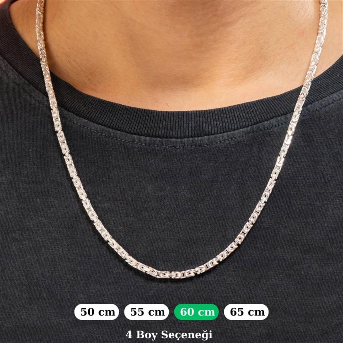 Round Unisex King Silver Chain