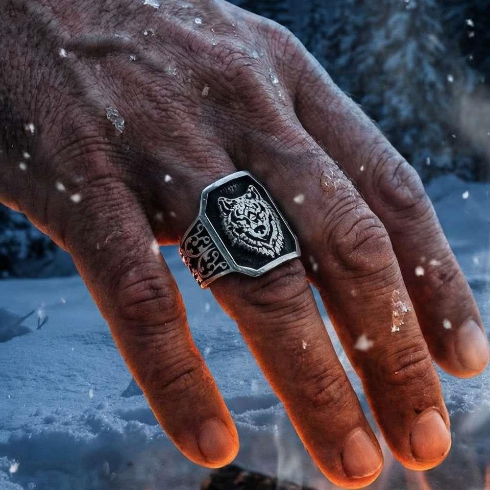 Kurt Kafa Gümüş YüzükKurt Yüzük