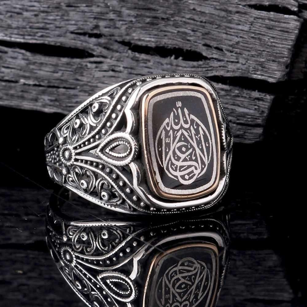 La Galibe İllallah Damla Zirkon Gümüş YüzükLa Galibe İllallah Yüzük