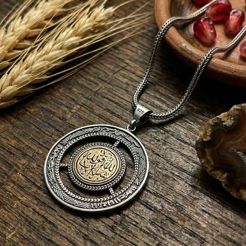 Maşallah İşlemeli Gümüş KolyeDualı Kolye