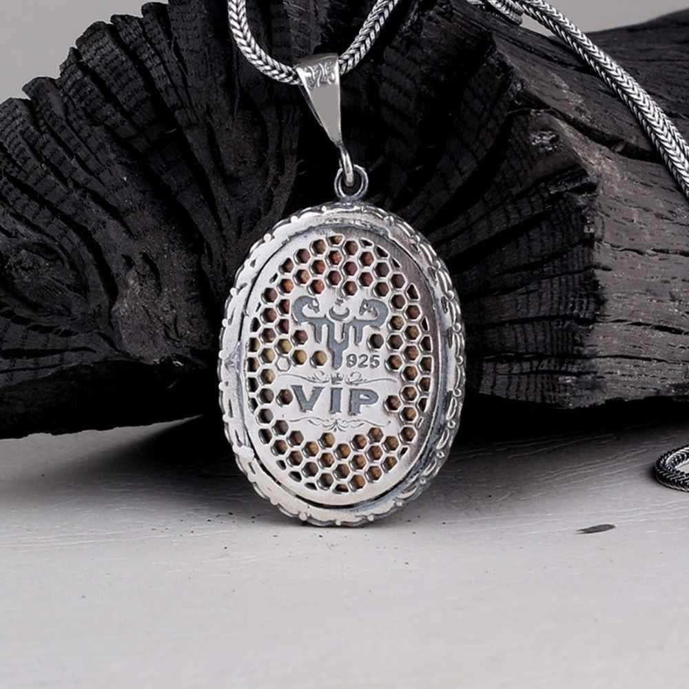 Motifli Kelime-i Tevhid Gümüş Yüzük & Kolye KombiniYüzük Kolye Kombinleri