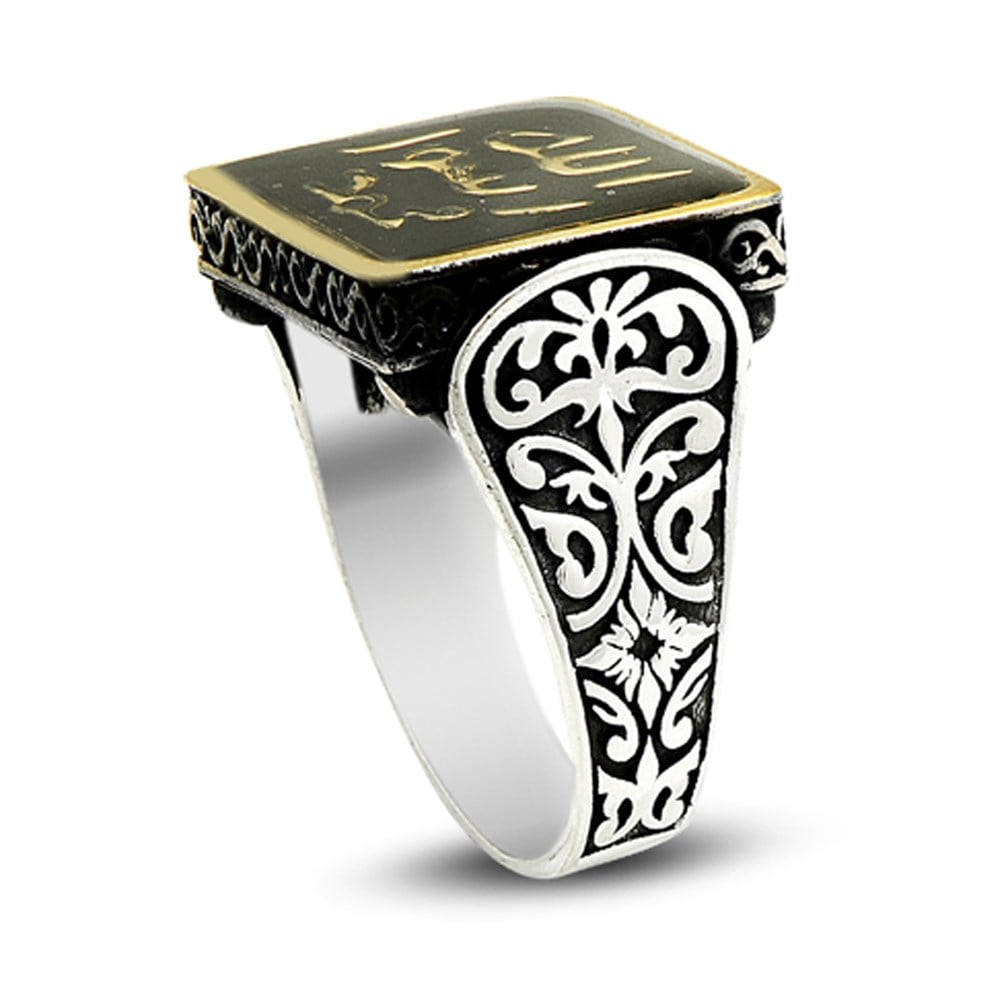 Mührü Şerif Mineli Gümüş Yüzük