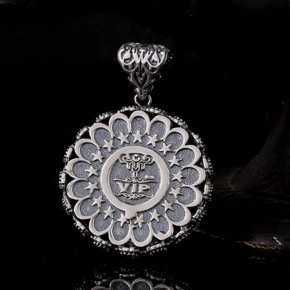 Mührü Şerif Sure İşlemeli Gümüş Kolye UcuKolye Ucu