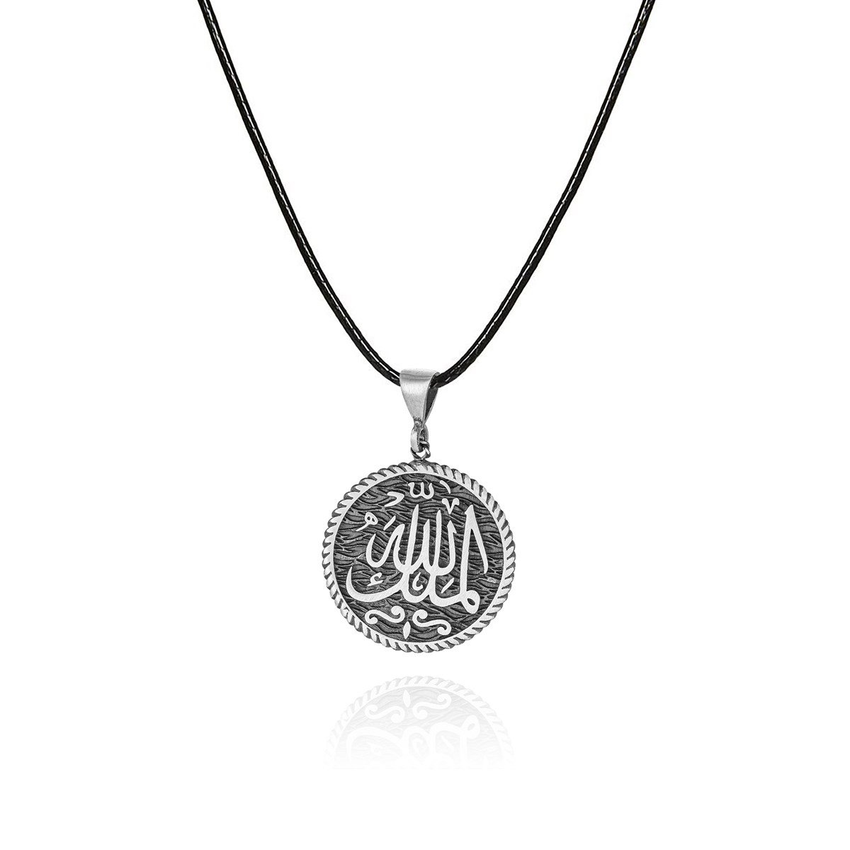 Mülkü Allah Yazılı Gümüş Kolye