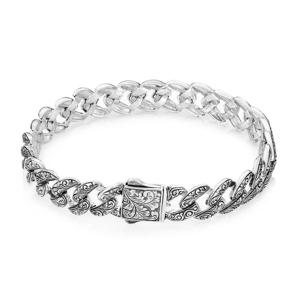 Örgü Model Kalem İşçilikli Gümüş Bileklik