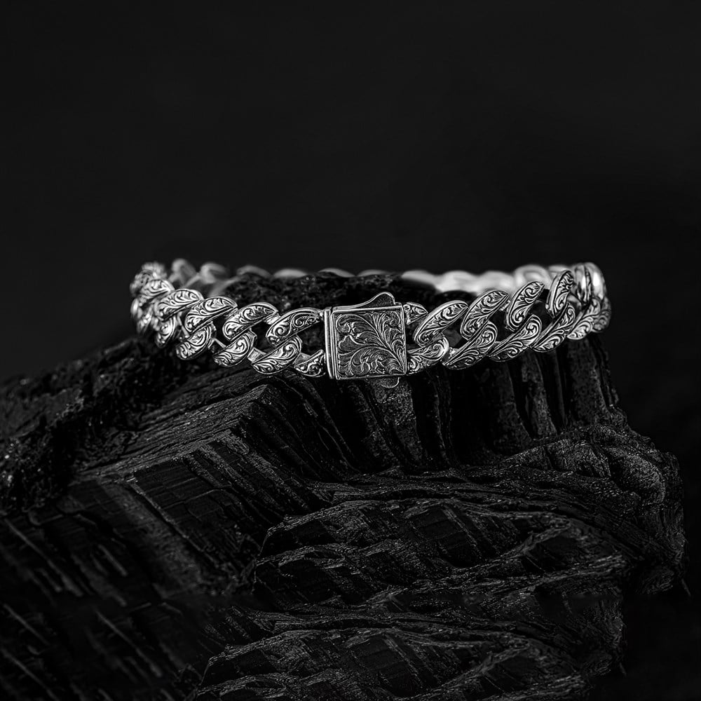 Örgü Model Kalem İşçilikli Gümüş Bileklik