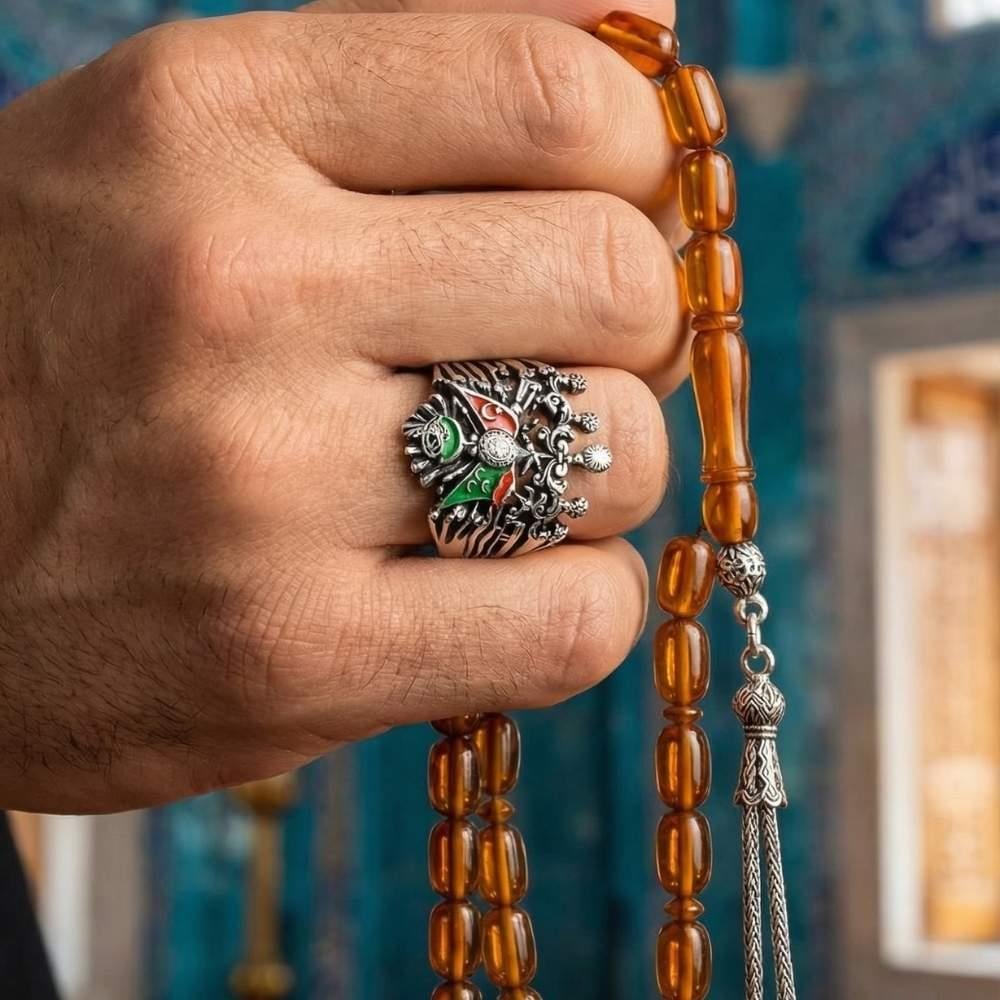 Osmanlı Devlet Armalı Gümüş Erkek YüzükOsmanlı Yüzükleri