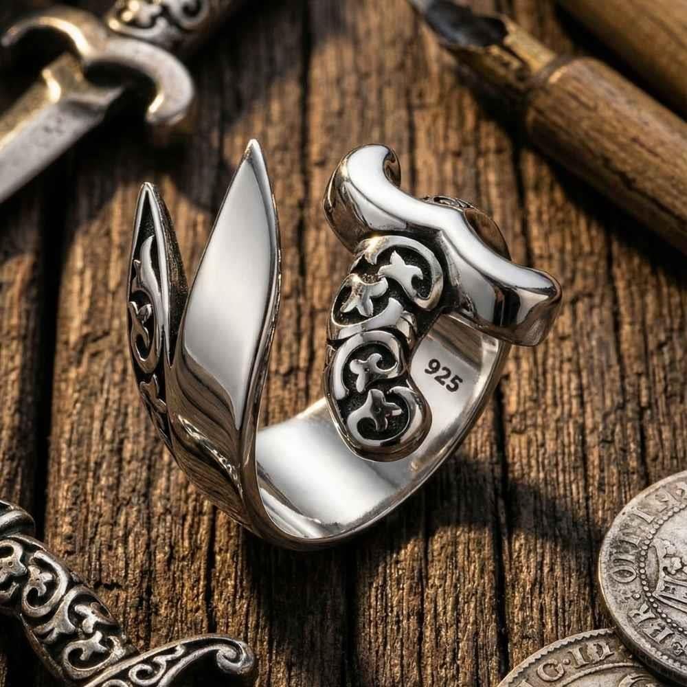 Osmanlı Motifli Zülfikar Kılıcı Gümüş YüzükZülfikar Kılıcı Yüzük