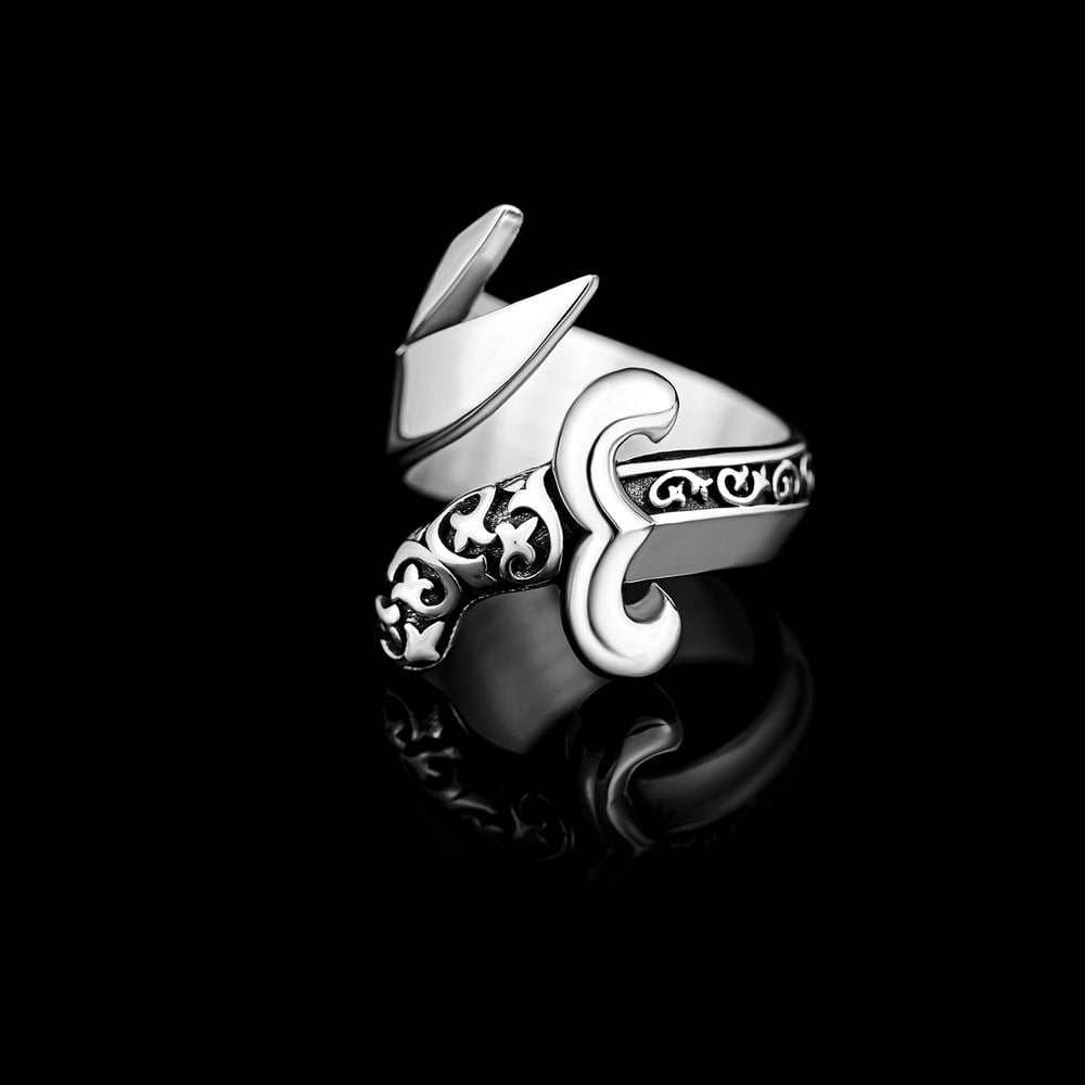 Osmanlı Motifli Zülfikar Kılıcı Gümüş Yüzük