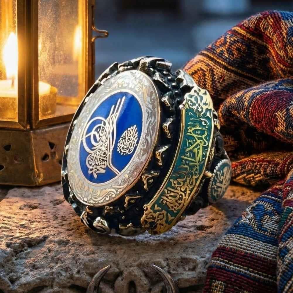 Osmanlı Tuğrası Kelime-i Tevhid Gümüş YüzükTuğra Yüzük