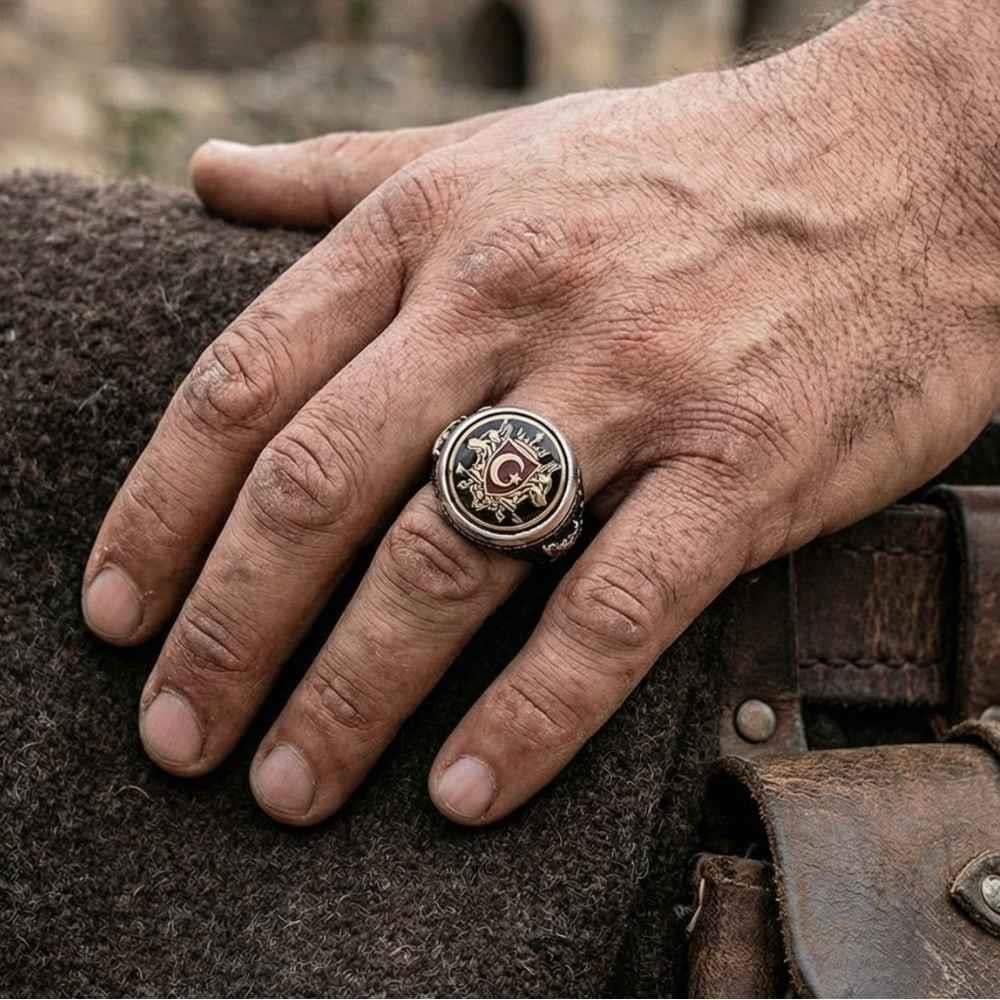 Oval Çift Bozkurt Ay Yıldız Gümüş YüzükBozkurt Yüzükleri