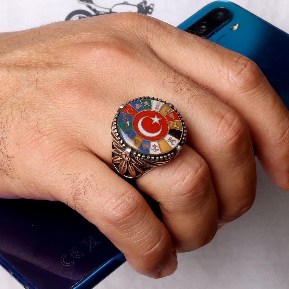 Oval Kasa 16 Türk Devleti Gümüş Yüzük