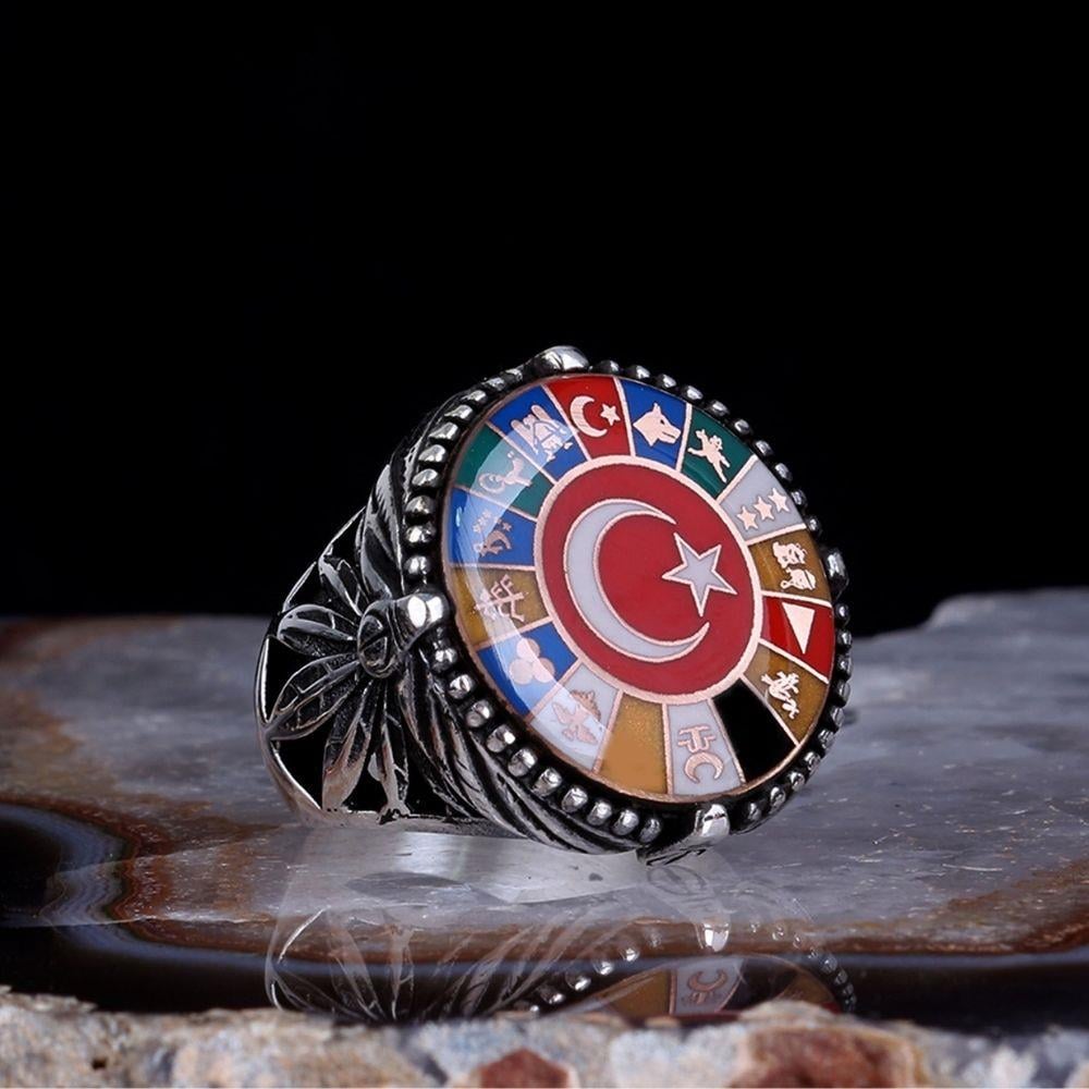 Oval Kasa 16 Türk Devleti Gümüş Yüzük