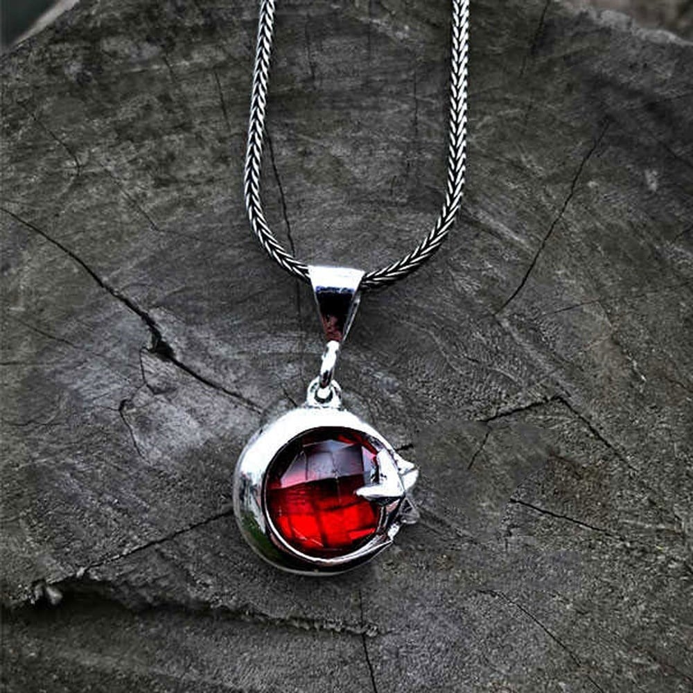 Oval Zirkon Taşlı Ay Yıldız Model Gümüş Kolye